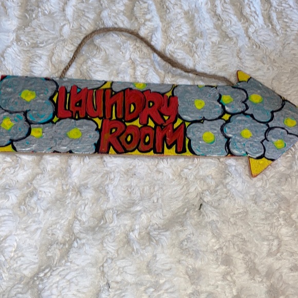 Hand Painted Sign for Laundry Room Fun Decor - Picture 2 of 2